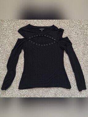 Rock & Republic Black Crew Neck Top